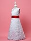cheap Flower Girl Dresses-A-Line / Princess Knee Length Flower Girl Dress - Lace / Satin Sleeveless Jewel Neck with Lace / Sash / Ribbon by LAN TING BRIDE®