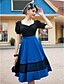 זול TS שמלות-כחול ים שמלה - שרוולים קצרים כל העונות וינטאג&#039; כחול ים