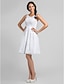 cheap Bridesmaid Dresses-A-Line Scoop Neck Knee Length Lace Bridesmaid Dress with Lace / Sash / Ribbon by LAN TING BRIDE®