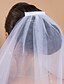 preiswerte Hochzeitsschleier-Zweischichtig Perlenbesetzter Saum Hochzeitsschleier Fingerspitzenlange Schleier mit Perle / Paillette 27,56 in (70cm) Tüll A-linie,Ball Kleid, Prinzessin,Klassisches Kleid, Meerjungfraukleid