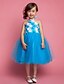 cheap Flower Girl Dresses-Princess Knee Length Flower Girl Dress First Communion Cute Prom Dress Satin with Flower Fit 3-16 Years