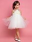 cheap Flower Girl Dresses-Princess Tea Length Flower Girl Dress First Communion Cute Prom Dress Satin with Draping Fit 3-16 Years