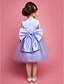 זול שמלות לילדות פרחים-נסיכה באורך  הברך שמלה לנערת הפרחים  מסיבת החתונה שמלת נשף חמודה סאטן עם פפיון(ים) מתאים 3-16 שנים