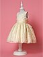 cheap Flower Girl Dresses-Princess Knee Length Flower Girl Dress Wedding Party Cute Prom Dress Satin with Lace Fit 3-16 Years