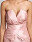 Χαμηλού Κόστους Φορέματα Παρανύμφων-Ίσια Γραμμή Λαιμόκοψη V Μέχρι το γόνατο Ταφτάς Φόρεμα Παρανύμφων με Ζώνη / Κορδέλα / Χιαστί με LAN TING BRIDE®