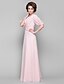 cheap Mother of the Bride Dresses-Sheath / Column Floral Dress Floor Length Half Sleeve Scoop Neck Chiffon with Lace Sash / Ribbon Ruched 2023
