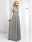 cheap Special Occasion Dresses-Sheath / Column All Celebrity Styles Formal Evening Military Ball Dress One Shoulder Sleeveless Floor Length Chiffon with Sash / Ribbon Pleats Beading 2020