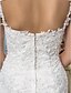 cheap Wedding Dresses-Mermaid / Trumpet Spaghetti Strap Court Train Lace / Tulle Made-To-Measure Wedding Dresses with by