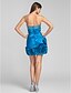 Χαμηλού Κόστους Κοκτέιλ Φορέματα-Ίσια Γραμμή Κοκτέιλ Πάρτι Χοροεσπερίδα Φόρεμα Στράπλες Αμάνικο Κοντό / Μίνι Ταφτάς με Πιασίματα Χάντρες Λουλούδι 2020