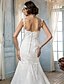 cheap Wedding Dresses-Mermaid / Trumpet Spaghetti Strap Court Train Lace / Tulle Made-To-Measure Wedding Dresses with by