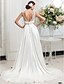 cheap Wedding Dresses-Wedding Dresses Sweep / Brush Train A-Line Sleeveless Scoop Neck Charmeuse With 2023 Spring Bridal Gowns