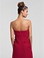 cheap Bridesmaid Dresses-Sheath / Column Sweetheart Neckline Floor Length Chiffon Bridesmaid Dress with Criss Cross / Flower by LAN TING BRIDE®