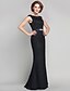 cheap Mother of the Bride Dresses-Sheath / Column Bateau Neck Floor Length Lace Mother of the Bride Dress with Beading / Lace by LAN TING BRIDE®