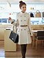 cheap Women&#039;s Coats &amp; Trench Coats-YF Women&#039;s Professional Double-Breasted White Tweed Coat