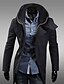 cheap Men&#039;s Jackets &amp; Coats-REVERIE UOMO Man&#039;s Black Sheath Worsted Inclined Breast Hoodie Jacket