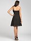 cheap Bridesmaid Dresses-A-Line Strapless Knee Length Chiffon Bridesmaid Dress with Appliques / Draping by LAN TING BRIDE®