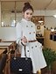 cheap Women&#039;s Coats &amp; Trench Coats-YF Women&#039;s Professional Double-Breasted White Tweed Coat