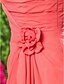 cheap Bridesmaid Dresses-A-Line Straps Knee Length Chiffon Bridesmaid Dress with Ruched / Ruffles / Side Draping