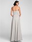 Χαμηλού Κόστους Φορέματα Παρανύμφων-Ίσια Γραμμή Φόρεμα Παρανύμφων Καρδιά Αμάνικο Ανοικτή Πλάτη Μακρύ Σιφόν με Χιαστί / Πιασίματα / Χάντρες 2022