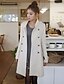 cheap Women&#039;s Coats &amp; Trench Coats-YF Women&#039;s Professional Double-Breasted White Tweed Coat