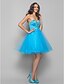 cheap Special Occasion Dresses-A-Line Beaded &amp; Sequin Dress Homecoming Cocktail Party Short / Mini Sleeveless Sweetheart Tulle with Crystals Beading 2023