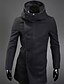 cheap Men&#039;s Jackets &amp; Coats-REVERIE UOMO Man&#039;s Black Sheath Worsted Inclined Breast Hoodie Jacket