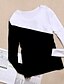 abordables Camisetas de mujer-Mujer Bloques Camiseta - Algodón Negro / Blanco / Morado / Naranja / Gris / Café
