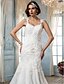 cheap Wedding Dresses-Mermaid / Trumpet Spaghetti Strap Court Train Lace / Tulle Made-To-Measure Wedding Dresses with by