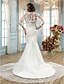 cheap Wedding Dresses-Mermaid / Trumpet Scalloped-Edge Court Train Tulle Made-To-Measure Wedding Dresses with Beading / Appliques by LAN TING BRIDE® / Yes