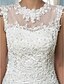 Χαμηλού Κόστους Νυφικά Φορέματα-Τρομπέτα / Γοργόνα Φορεματα για γαμο Με Κόσμημα Ουρά μέτριου μήκους Σατέν Αμάνικο με 2022