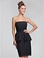 cheap Bridesmaid Dresses-Sheath / Column Strapless Knee Length Chiffon Bridesmaid Dress with Ruffles / Ruched by LAN TING BRIDE®