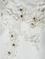 abordables Robes de Mariée-Salle Robes de mariée Trompette / Sirène Une Epaule Sans Manches Traîne Tribunal Tulle Robes de mariée Avec Billes Appliques 2024