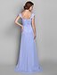 cheap Mother of the Bride Dresses-A-Line Straps Sweep / Brush Train Chiffon Mother of the Bride Dress with Beading / Appliques / Criss Cross by LAN TING BRIDE®