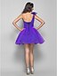 cheap Special Occasion Dresses-A-Line One Shoulder Short / Mini Tulle Homecoming / Prom Dress with Crystals / Ruched by TS Couture®
