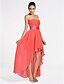 cheap Bridesmaid Dresses-Ball Gown / A-Line Strapless / Sweetheart Neckline Asymmetrical / Short / Mini Chiffon Bridesmaid Dress with Criss Cross / Ruched / Draping