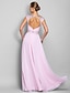 cheap Prom Dresses-A-Line Empire Dress Wedding Guest Formal Evening Floor Length Short Sleeve Illusion Neck Chiffon Backless with Crystals Beading 2024