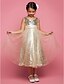 cheap Flower Girl Dresses-Princess Tea Length Flower Girl Dress Cute Prom Dress Tulle with Ruched Fit 3-16 Years