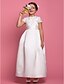preiswerte Kleider für die Blumenmädchen-A-Linie Knöchellänge Blumenmädchenkleid Erstkommunion Süßes Ballkleid Satin mit Spitze Fit 3-16 Jahre