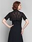 cheap Mother of the Bride Dresses-Sheath / Column Mother of the Bride Dress Wrap Included Strapless Floor Length Chiffon Lace Short Sleeve with Beading Appliques 2023