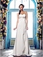 cheap Wedding Dresses-Sheath / Column Wedding Dresses Sweetheart Neckline Sweep / Brush Train Chiffon Strapless Casual Vintage Sparkle &amp; Shine with Beading Criss-Cross 2021