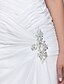 preiswerte Kleider für die Brautmutter-Eng anliegend Brautmutterkleid kleid hochzeitsgast Vintage inspiriert Wasserfallausschnitt Boden-Länge Chiffon Ärmellos mit Knöpfe Überkreuzte Rüschen Kristall Verzierung 2024