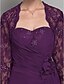 cheap Mother of the Bride Dresses-Sheath / Column Mother of the Bride Dress Wrap Included Sweetheart Floor Length Chiffon Lace Long Sleeve with Lace Criss Cross Ruched 2023