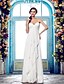 cheap Wedding Dresses-Sheath / Column Wedding Dresses Sweetheart Neckline Floor Length Chiffon Spaghetti Strap Simple Sparkle &amp; Shine with Beading Side-Draped 2021