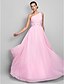 cheap Prom Dresses-Sheath / Column Elegant Dress Prom Floor Length Sleeveless One Shoulder Chiffon Backless with Ruched Beading 2022 / Open Back