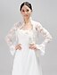 cheap Wraps &amp; Shawls-Long Sleeve Coats / Jackets Lace Wedding / Party Evening Wedding  Wraps With Appliques