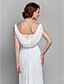 cheap Mother of the Bride Dresses-Sheath / Column Mother of the Bride Dress Wedding Guest Vintage Inspired Cowl Neck Floor Length Chiffon Sleeveless with Buttons Criss Cross Crystals 2024