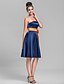 cheap Bridesmaid Dresses-A-Line Strapless Knee Length Stretch Satin Bridesmaid Dress with Bow(s) / Sash / Ribbon by LAN TING BRIDE®