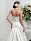 Χαμηλού Κόστους Νυφικά Φορέματα-Γραμμή Α Στράπλες Ουρά Σατέν Στράπλες Απλό Κομψή Φορέματα γάμου φτιαγμένα στο μέτρο με Κουμπί 2020