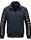 cheap Men&#039;s Outerwear-PPZ Men&#039;s Fashion Stand Collar Spell Color Coat(Gray)