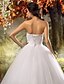 cheap Wedding Dresses-Ball Gown Wedding Dresses Strapless Floor Length Tulle Strapless with Beading Flower Side-Draped 2020